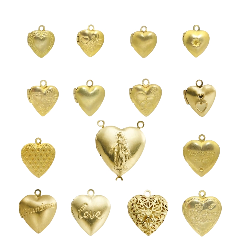 Heart Locket Necklace Photo - BoYuTe (50 ชิ้น/ล็อต) โลหะทองเหลืองรูปหัวใจLocketจี้สามารถเปิดDiyเครื่องประดับขายส่ง
