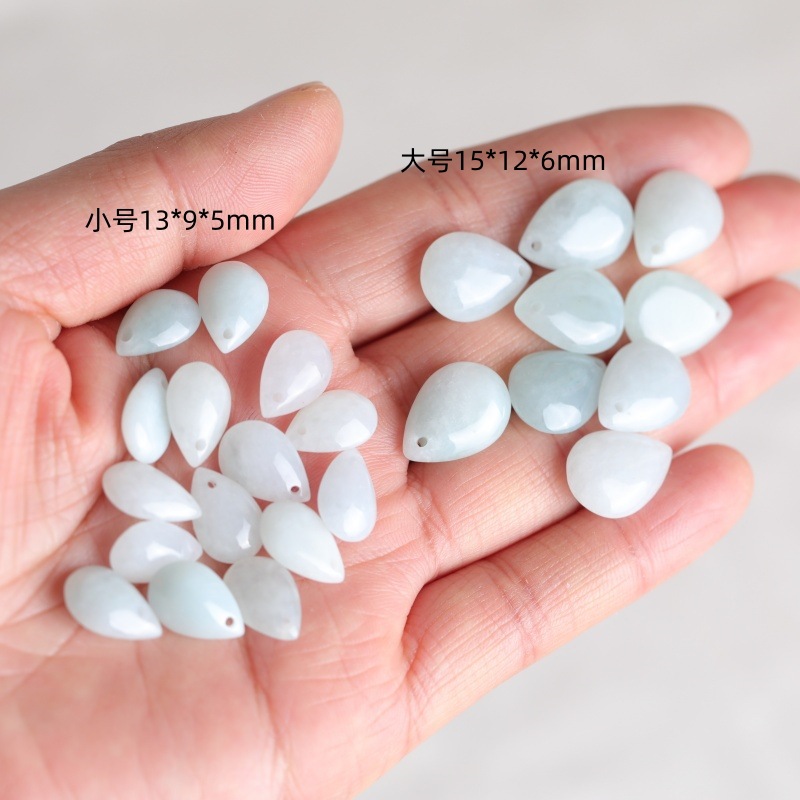 Earrings - 5PC หยกธรรมชาติหยดน้ำมรกตลูกปัดอุปกรณ์เสริม DIY ต่างหูจี้เครื่องประดับแฟชั่นแกะสลักด้วยมือของขวัญเครื่องราง