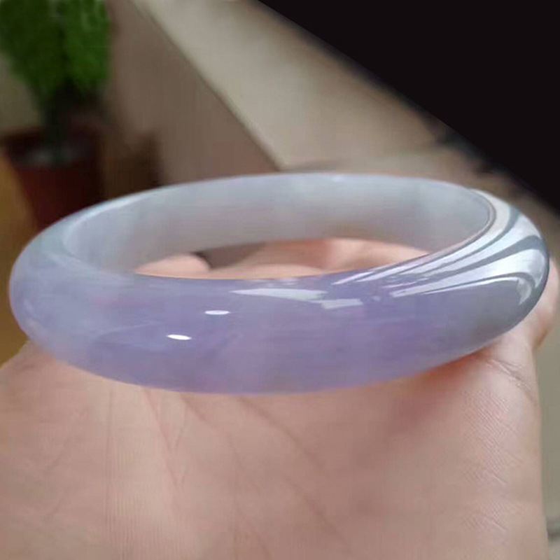 Bracelets - หยกพม่าแท้จากเหมืองเก่า, กำไลหยกสีม่วงน้ำแข็ง