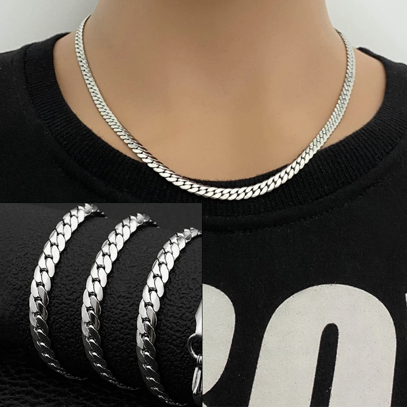 Cuban Link Chain 12Mm - 1ชิ้น6มิลลิเมตร925เงินสเตอร์ลิงสร้อยคอโซ่แบบคิวบาสร้อยแฟชั่นสร้อยคอโซ่ฮิปฮอปเครื่องประดับสำหรับผู้ชายของขวัญ