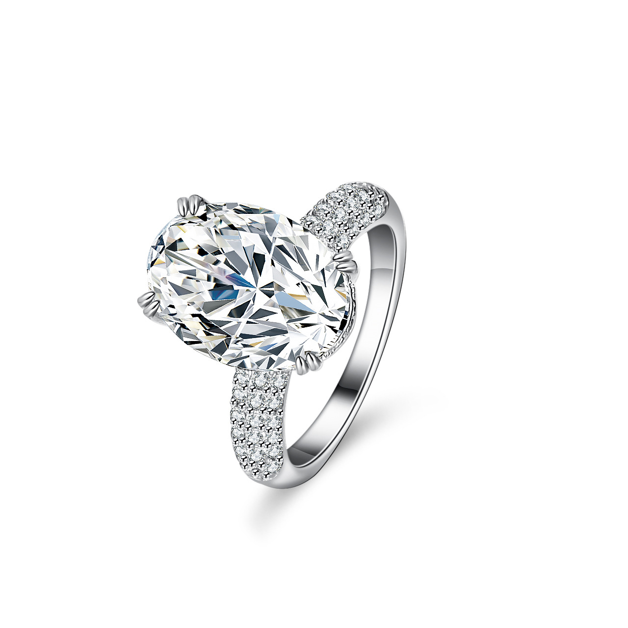 แหวนทอง 18K ประดับโมอิสซาไนต์ส - Moissanite Engagement Ring 1 Carat บทวิจารณ์และราคา