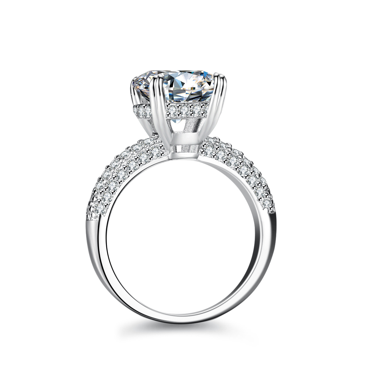 แหวนทอง 18K ประดับโมอิสซาไนต์ส - Moissanite Engagement Ring 1 Carat บทวิจารณ์และราคา