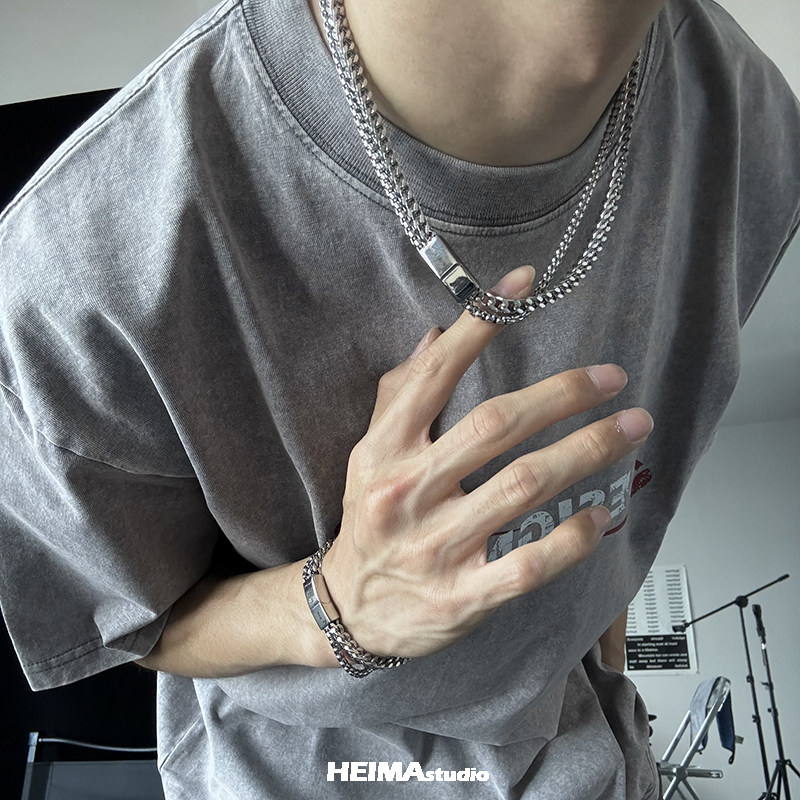 Hip-Hopไทเทเนียมเหล็กคู่สร้อยค - Cuban Link Chain 12Mm บทวิจารณ์และราคา