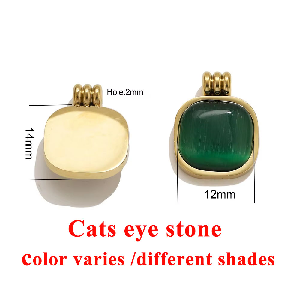 จี้หินตาแมวทรงสี่เหลี่ยมมน 2 ช - Necklaces บทวิจารณ์และราคา