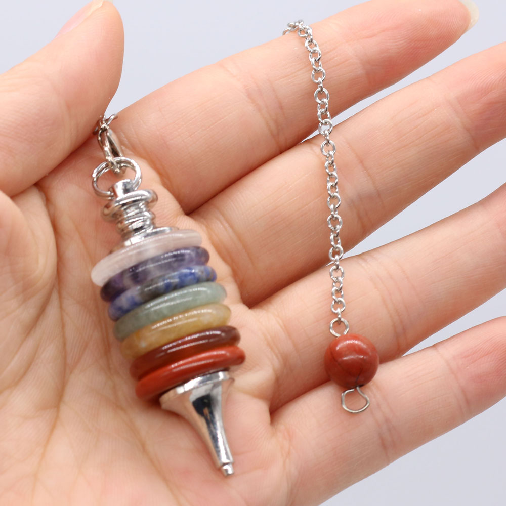 หินธรรมชาติ Chakra ลูกตุ้ม Rad - Crystal Pendant Necklace Natural Stone บทวิจารณ์และราคา
