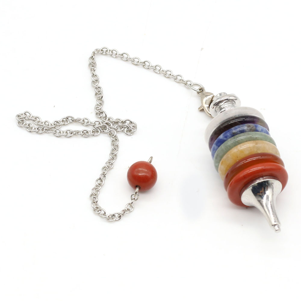 หินธรรมชาติ Chakra ลูกตุ้ม Rad - Crystal Pendant Necklace Natural Stone บทวิจารณ์และราคา