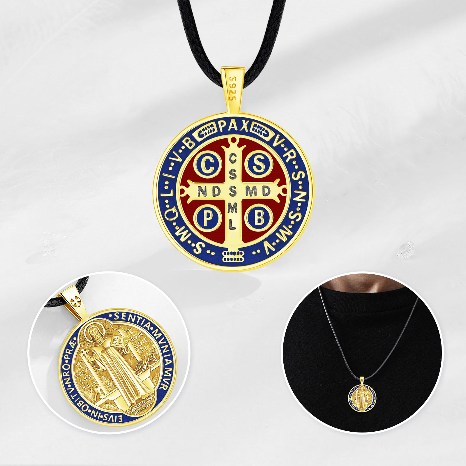 Eudora 925 เงินสเตอร์ลิง Saint - Cross Pendant Necklace Gold บทวิจารณ์และราคา