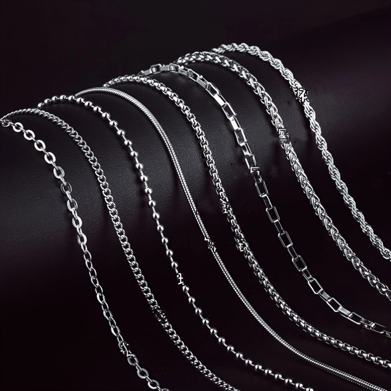 ชุดสร้อยคอผู้ชายสแตนเลส 8 ชิ้น - Cuban Link Chain 12Mm บทวิจารณ์และราคา