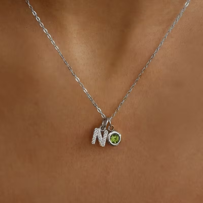สร้อยคอตัวอักษร A-Z แบบกำหนดเอ - Custom Name Necklace Stainless Steel บทวิจารณ์และราคา