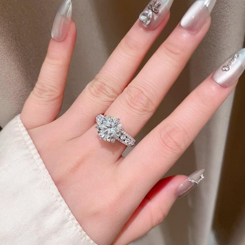 แหวนผู้หญิง 4 กะรัต ประดับมอยส - Moissanite Engagement Ring 1 Carat บทวิจารณ์และราคา