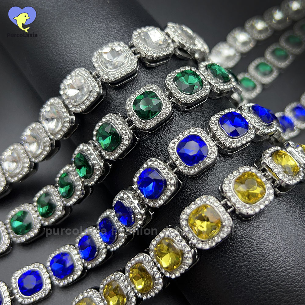 Brilliant Multi สี Iced Out สร - Cuban Link Chain 12Mm บทวิจารณ์และราคา