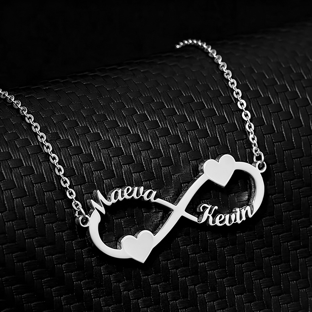 สร้อยคอชื่อสั่งทำ จี้รูปหัวใจอ - Custom Name Necklace Stainless Steel บทวิจารณ์และราคา