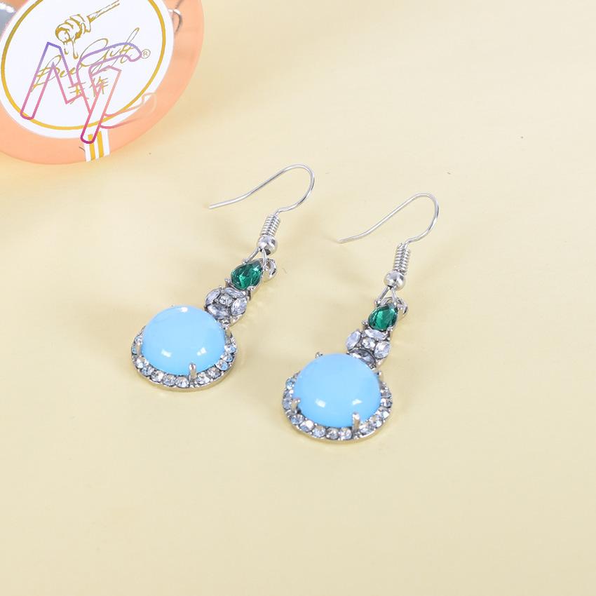 ต่างหูหยกธรรมชาติสีน้ำเงิน ดีไ - Earrings บทวิจารณ์และราคา