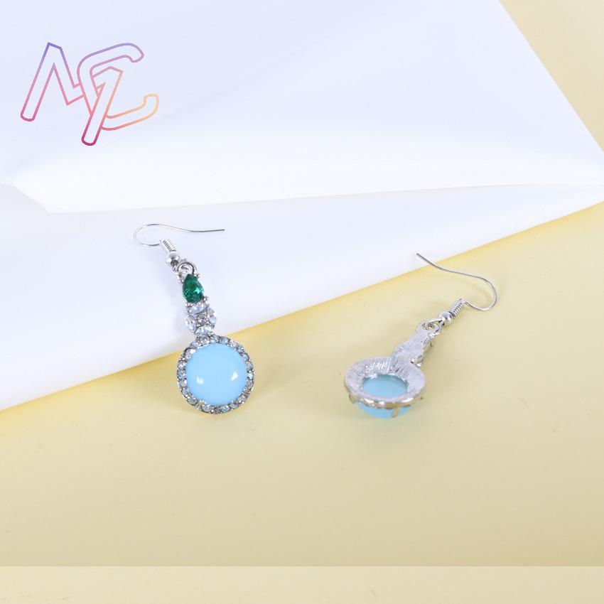 ต่างหูหยกธรรมชาติสีน้ำเงิน ดีไ - Earrings บทวิจารณ์และราคา