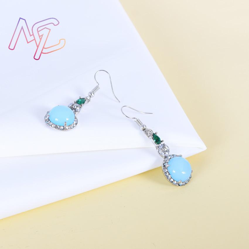 ต่างหูหยกธรรมชาติสีน้ำเงิน ดีไ - Earrings บทวิจารณ์และราคา