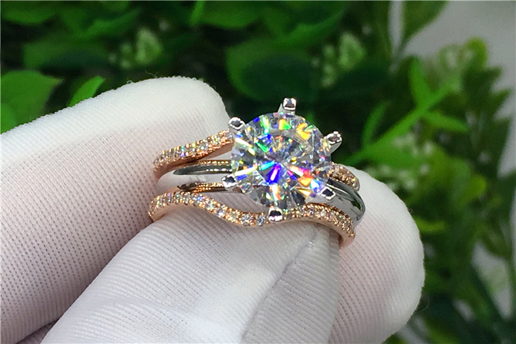 แหวนแต่งงานทองคำขาว 18K Au750  - Moissanite Engagement Ring 1 Carat บทวิจารณ์และราคา