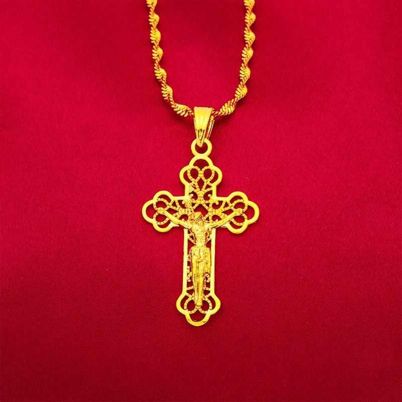สร้อยคอทองคำแท้ 9999 24K ดีไซน - Cross Pendant Necklace Gold บทวิจารณ์และราคา