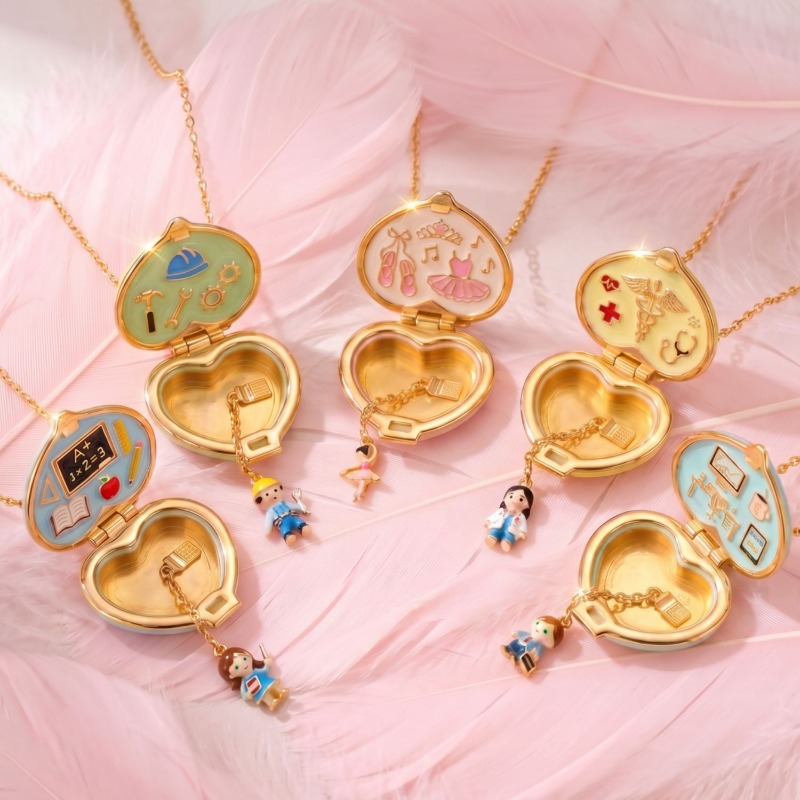 สร้อยคอจี้รูปหัวใจวินเทจพร้อมช - Heart Locket Necklace Photo บทวิจารณ์และราคา