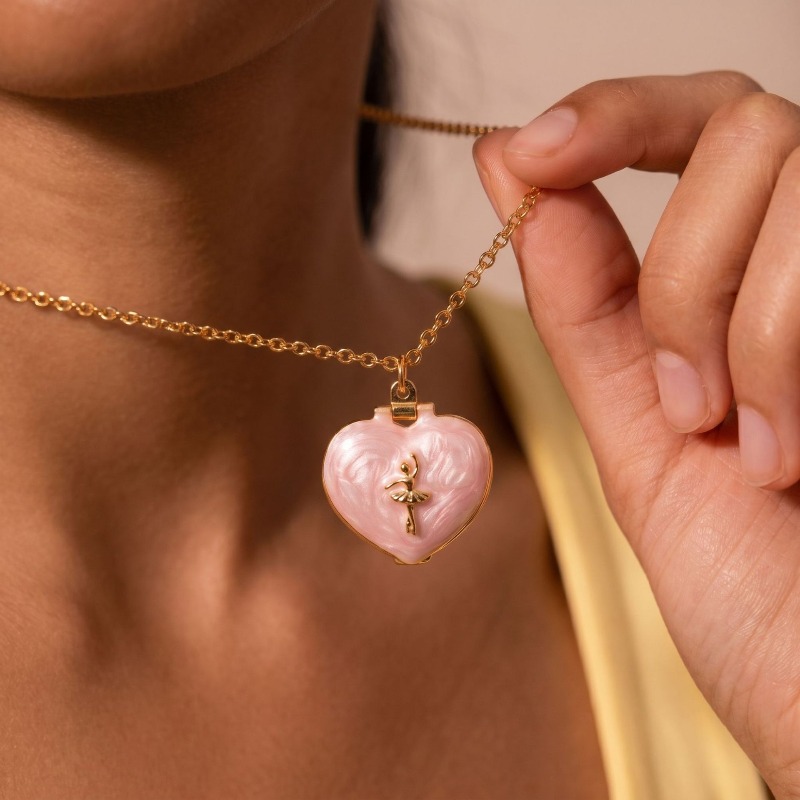 สร้อยคอจี้รูปหัวใจวินเทจพร้อมช - Heart Locket Necklace Photo บทวิจารณ์และราคา