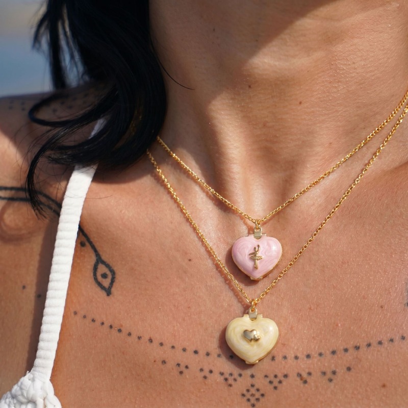 สร้อยคอจี้รูปหัวใจวินเทจพร้อมช - Heart Locket Necklace Photo บทวิจารณ์และราคา